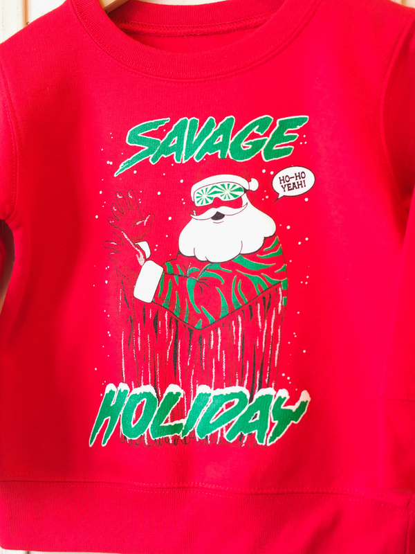 Savage Holiday | Kids Graphic Sweatshirt-Ambitious Kids