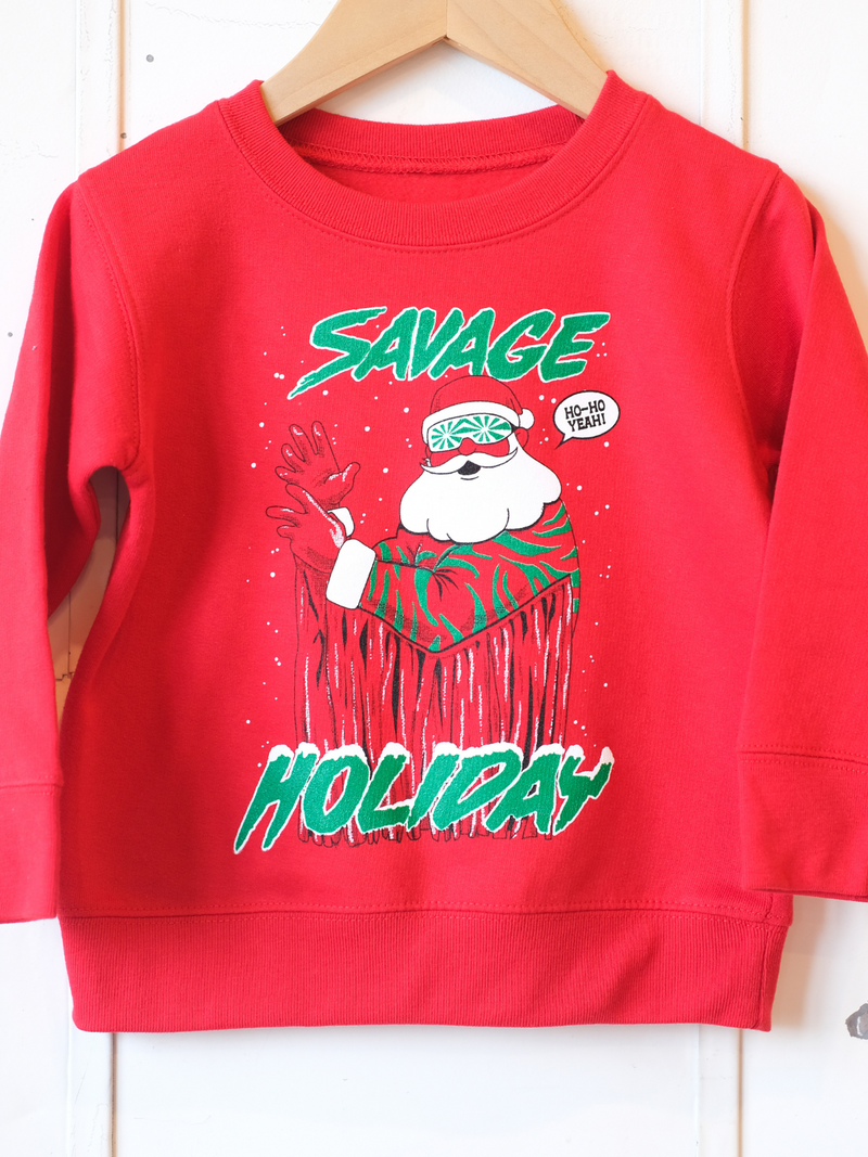 Savage Holiday | Kids Graphic Sweatshirt-Ambitious Kids