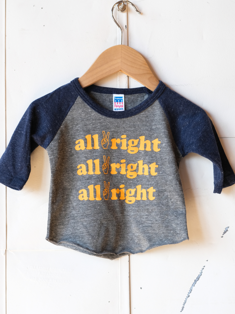 Gonna Be All Right | Baby Raglan Tee | Sizes 3M - 24M-3/4 Sleeve-Ambitious Kids