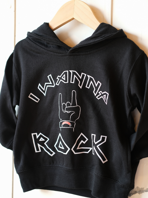 I Wanna Rock | Kids Graphic Hoodie-hoodies-Ambitious Kids