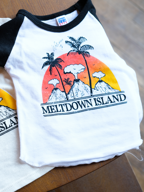 Meltdown Island | Baby Raglan Baseball Tee | Sizes 3M - 24M (New!)-Tees-Ambitious Kids