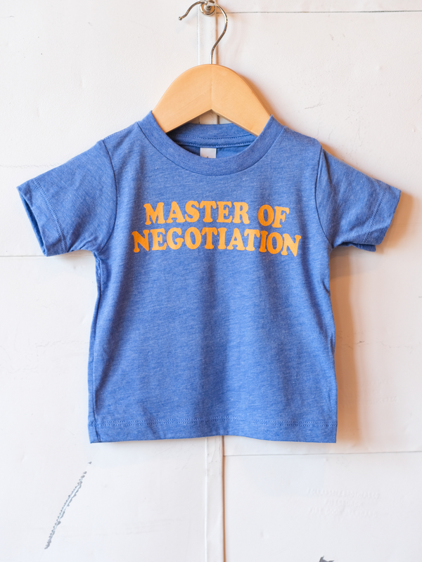Master of Negotiation | Baby Graphic Tee | Sizes 3m - 24m-Onesies-Ambitious Kids