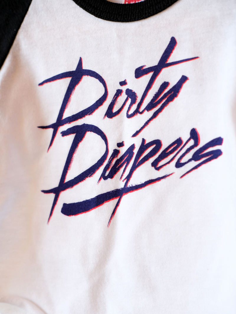 Dirty Diapers | Baby Raglan Baseball Tee | Sizes 3M - 24M (New!)-Tees-Ambitious Kids