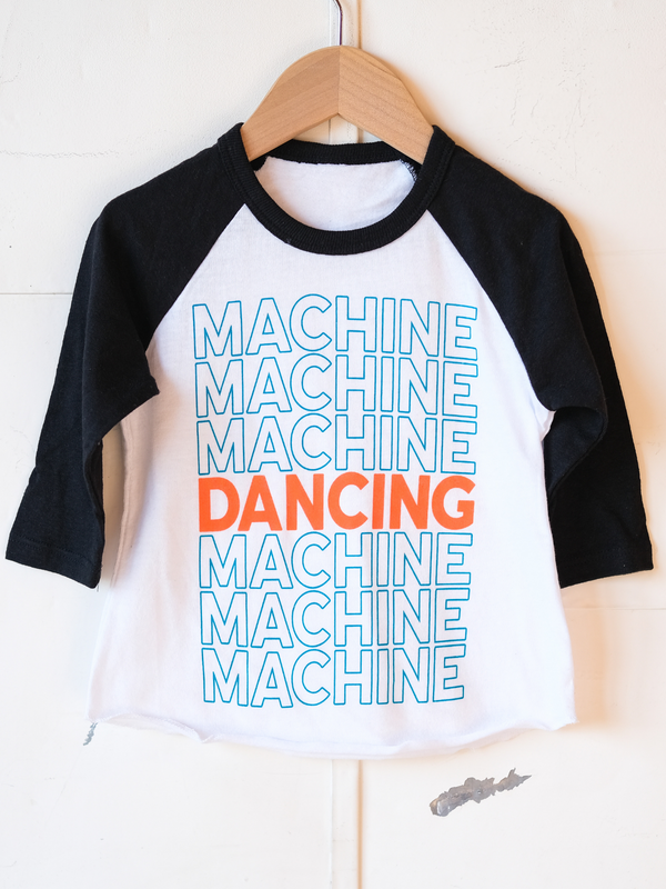 Dancing Machine | Raglan Baseball Tee | Sizes 2T - YL-3/4 Sleeve-Ambitious Kids