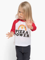 Pizza Power | Kids Baseball Tee-3/4 Sleeve-Ambitious Kids
