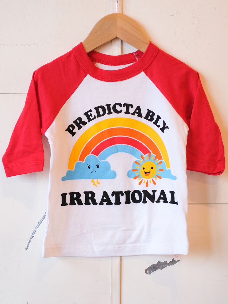 Predictably Irrational | Raglan Baseball Tee | Sizes 2T - YL-3/4 Sleeve-Ambitious Kids