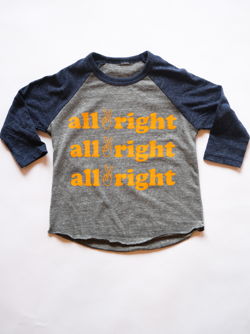 Gonna Be All Right Raglan Baseball Tee Sizes 2T YL NEW