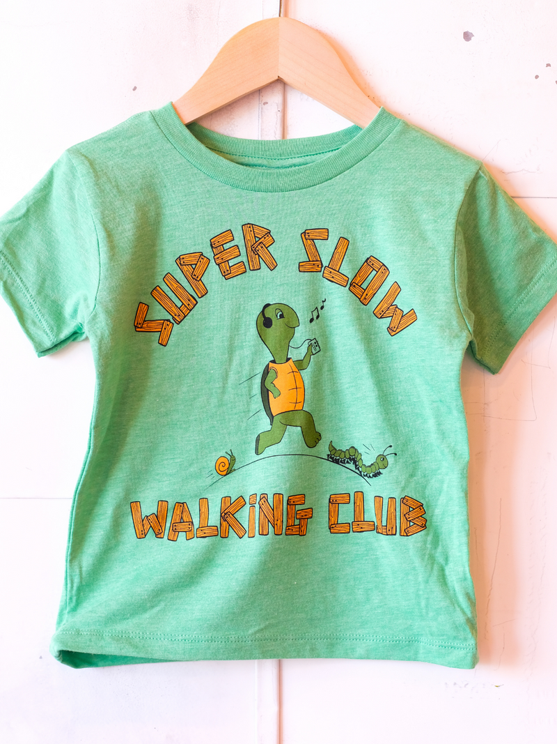 Super Slow Walking Club | Kids Graphic Tee-Tees-Ambitious Kids